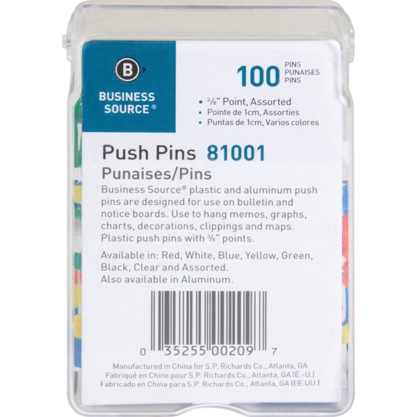 Business Source 1/2" Head Push Pins - Image 4