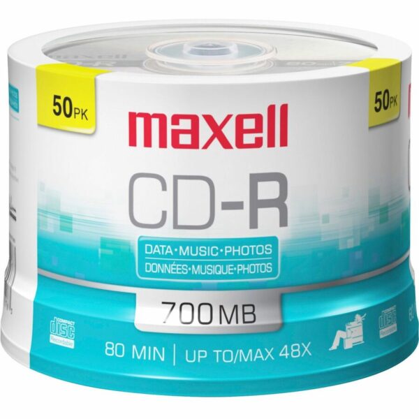 Maxell CD Recordable Media - CD-R - 48x - 700 MB - 50 Pack Spindle