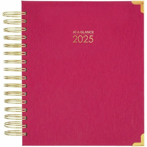 At-A-Glance Harmony Hardcover Daily Monthly Planner, Berry, Medium, 7" x 8 3/4"