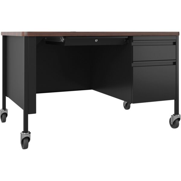 Lorell Fortress Series 48" Mobile Right-Pedestal Teachers Desk