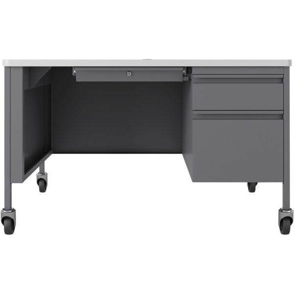 Lorell Fortress Series 48" Mobile Right-Pedestal Teachers Desk - Image 2