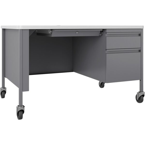 Lorell Fortress Series 48" Mobile Right-Pedestal Teachers Desk