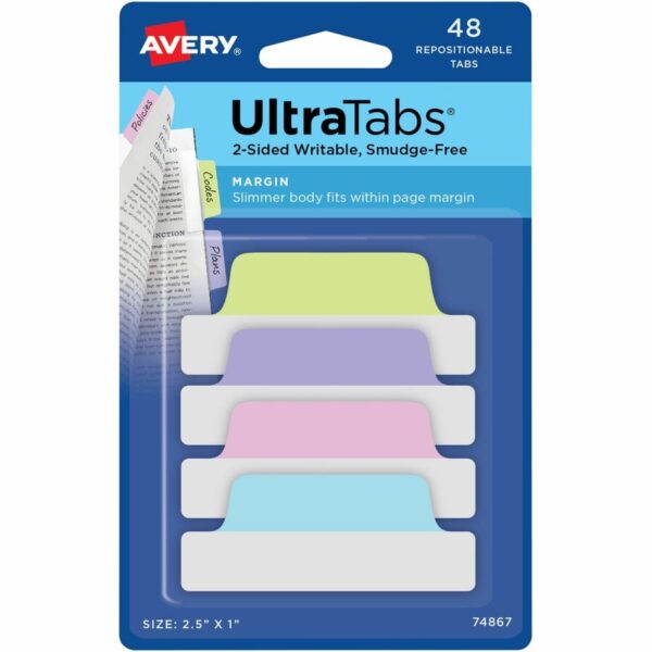 Avery® UltraTabs Repositionable Margin Tabs