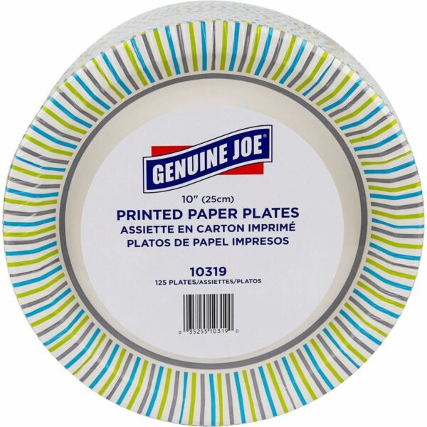 Genuine Joe 10" Printed Paper Plates - Image 3