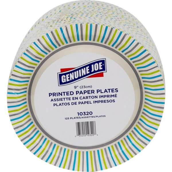 Genuine Joe 9" Printed Paper Plates - Image 3