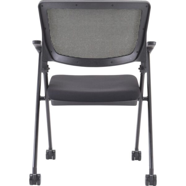 Lorell Mobile Mesh Back Nesting Chairs with Arms - Image 3