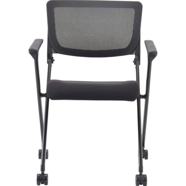 Lorell Mobile Mesh Back Nesting Chairs with Arms - Image 4