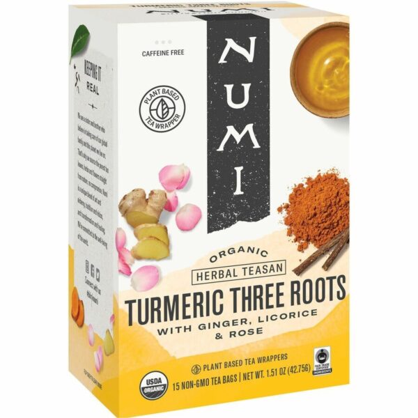 Numi Organic Turmeric Three Roots Herbal Tea Bag