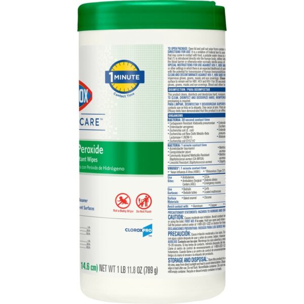 Clorox Healthcare Hydrogen Peroxide Cleaner Disinfectant Wipes - Image 3