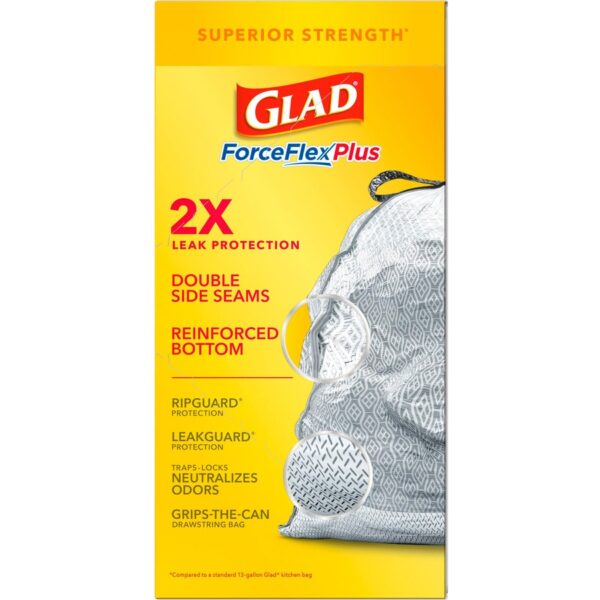 Glad ForceFlexPlus Tall Kitchen Drawstring Trash Bags - Image 5