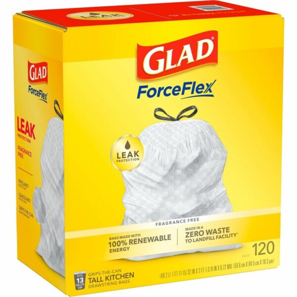 Glad ForceFlex Tall Kitchen Drawstring Trash Bags - Image 4