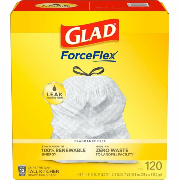 Glad ForceFlex Tall Kitchen Drawstring Trash Bags