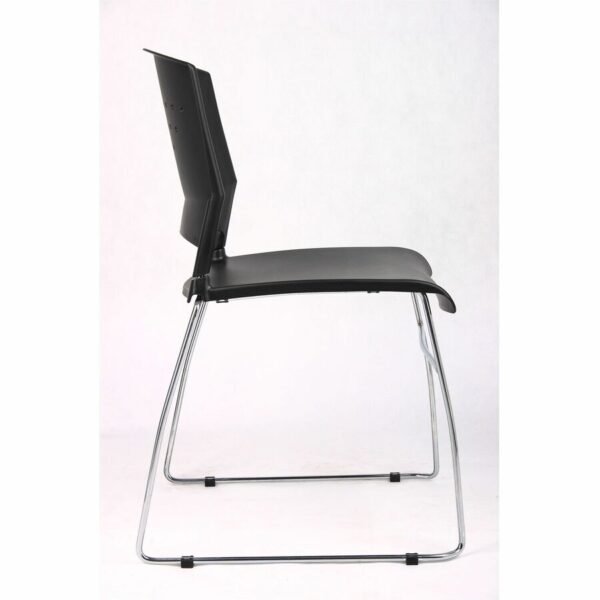 Boss Black Stack Chair With Chrome Frame, 1Pc Pack - Image 2