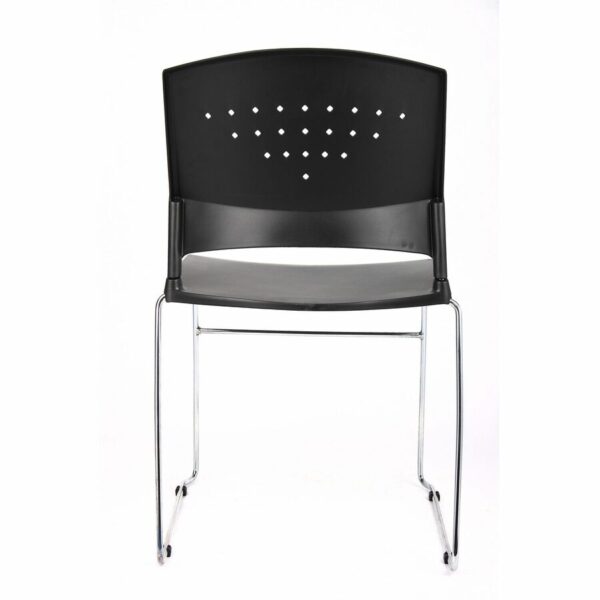 Boss Black Stack Chair With Chrome Frame, 1Pc Pack - Image 3