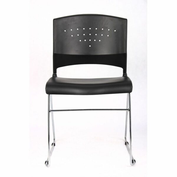 Boss Black Stack Chair With Chrome Frame, 1Pc Pack - Image 4