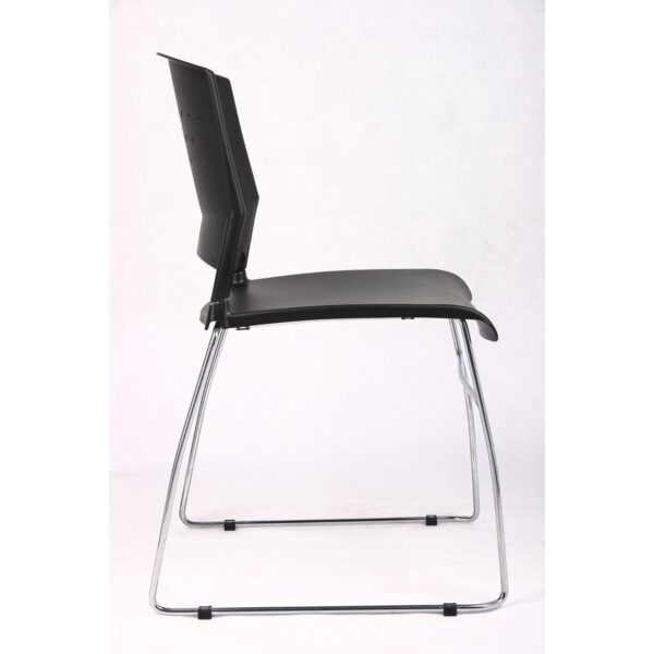 Boss Black Stack Chair With Chrome Frame 2 Pcs Pack - Image 2