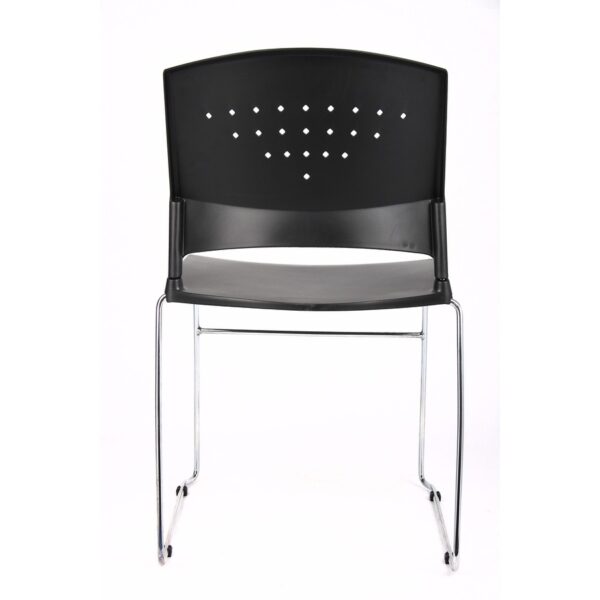 Boss Black Stack Chair With Chrome Frame 2 Pcs Pack - Image 3