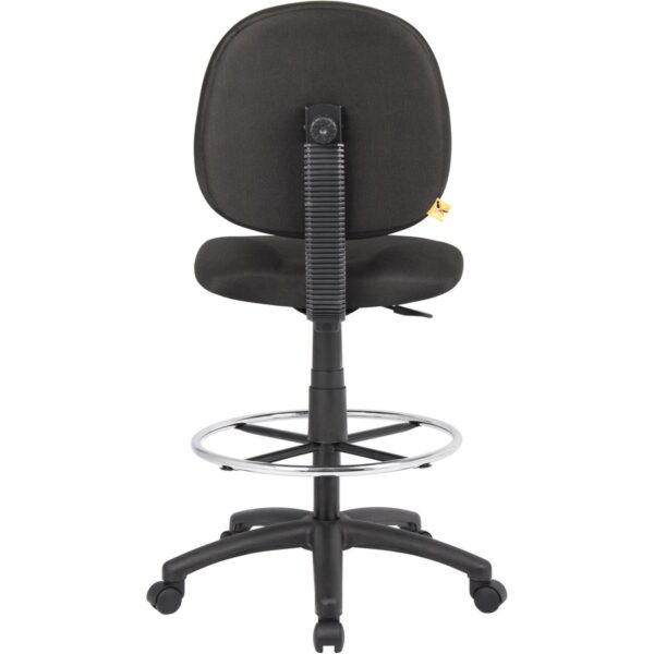 Boss Stand Up Fabric Drafting Stool with Foot Rest, Black - Image 4