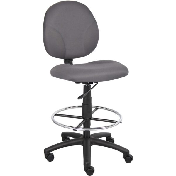 Boss Stand Up Fabric Drafting Stool with Foot Rest, Black