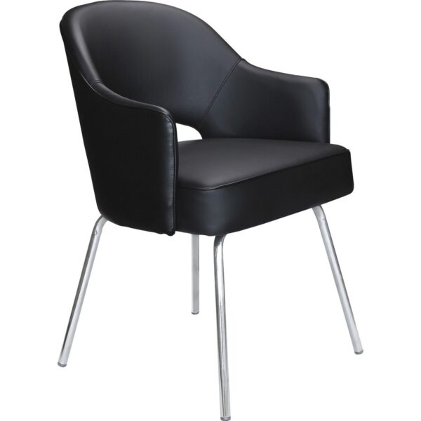 Boss Black Vinyl Guest Chair