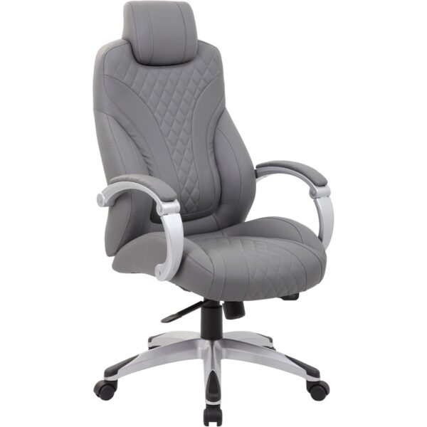 Boss Hinged Arm Executive Chair With Synchro-Tilt, Grey