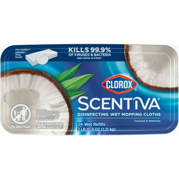 Clorox Scentiva Disinfecting Wet Mopping Cloth Refills - Coconut & Water Lily - Image 2