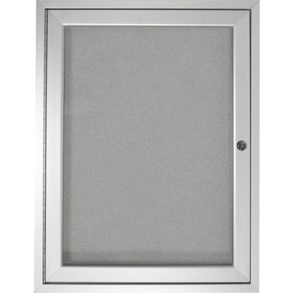 Ghent 1 Door Enclosed Vinyl Bulletin Board with Satin Frame