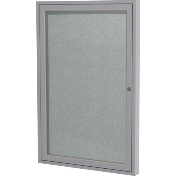 Ghent 1 Door Enclosed Vinyl Bulletin Board with Satin Frame