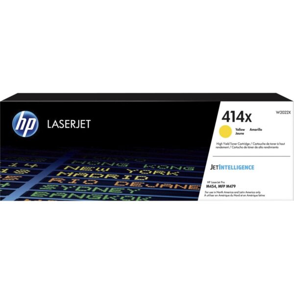 HP 414X (W2022X) Original High Yield Laser Toner Cartridge - Yellow - 1 Each