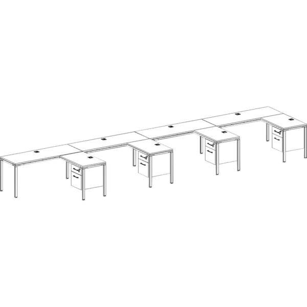 Boss 4 - L Shaped Desk Units, 4 Pedestals