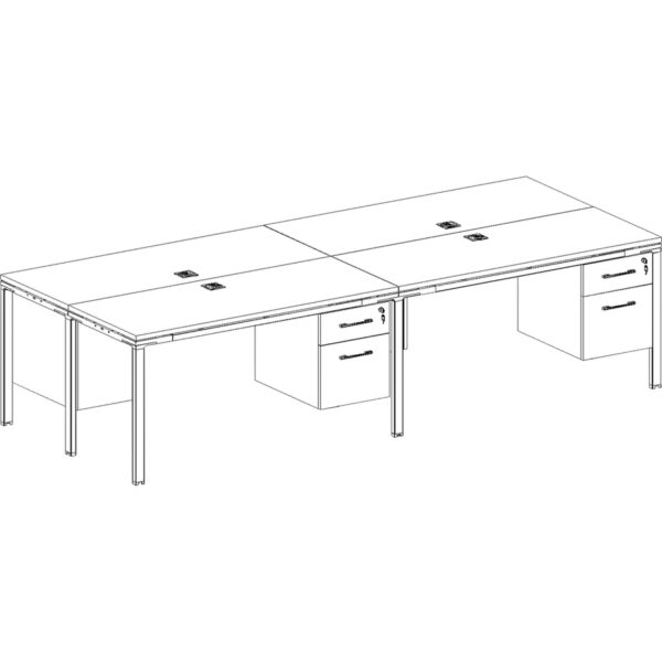 Boss 4 Desks with 4 Pedestals