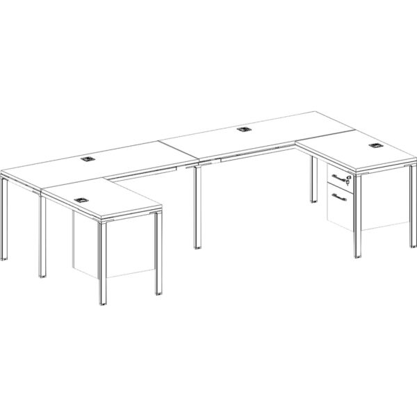 Boss 2 - L Shaped Desk Units, 2 Pedestals