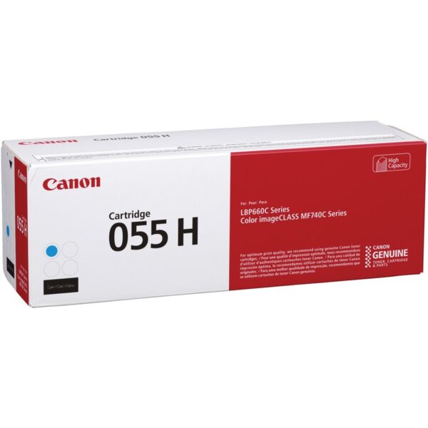 Canon 055H Original High Yield Laser Toner Cartridge - Cyan - 1 Each