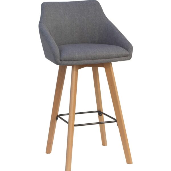 Lorell Gray Flannel Mid-Century Modern Guest Stools