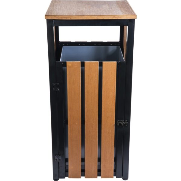 Lorell Faux Wood Outdoor Waste Bin - Image 3