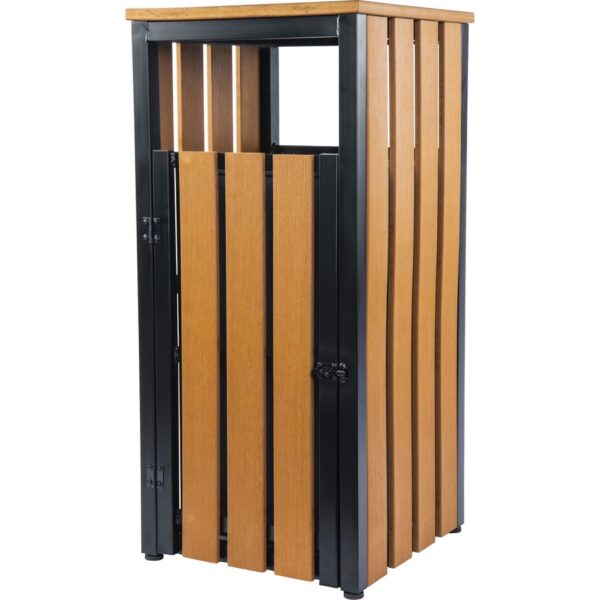 Lorell Faux Wood Outdoor Waste Bin