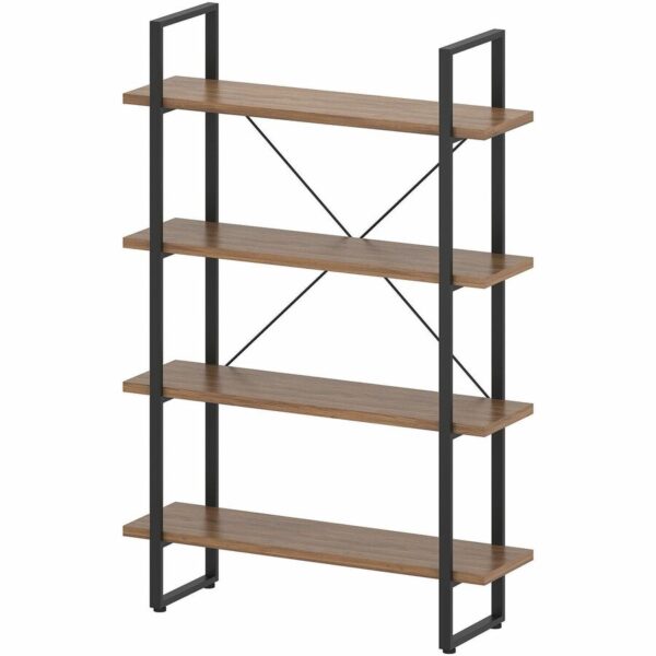 Lorell SOHO Rustic Metal Frame Bookcase