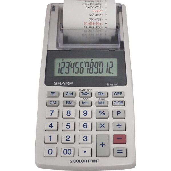 Sharp EL-1611V 12-digit Mini Printing Calculator