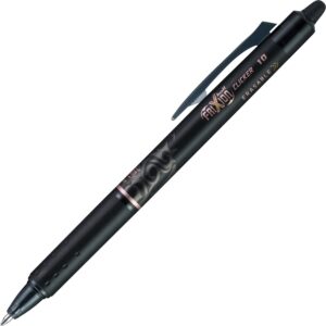 A black pen with a black tip and brown writing.