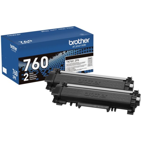 Brother TN760 Original High Yield Laser Toner Cartridge - Twin-pack - Black - 2 Box