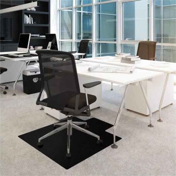 Advantagemat Black® Vinyl Lipped Chair Mat for Carpets - 36" x 48"