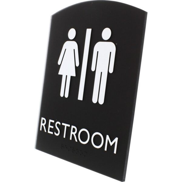 Lorell Arched Unisex Restroom Sign - Image 2