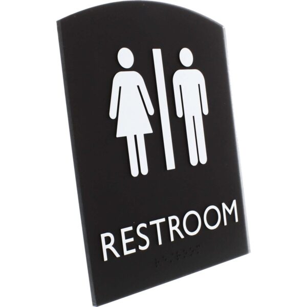 Lorell Arched Unisex Restroom Sign - Image 3