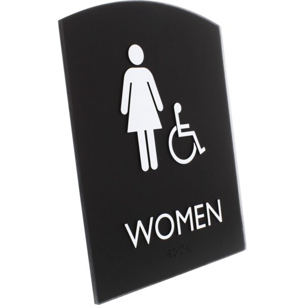 Lorell Arched Women's Handicap Restroom Sign - Image 3