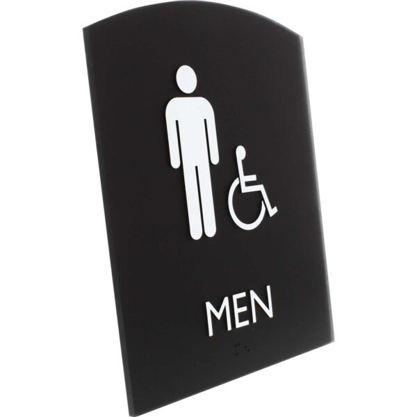 Lorell Arched Men's Handicap Restroom Sign - Image 3