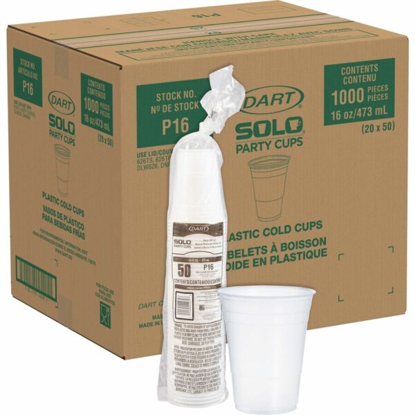 Solo 16 oz Plastic Cold Party Cups