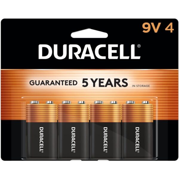 Duracell 9-Volt Coppertop Alkaline Batteries, 4-Packs