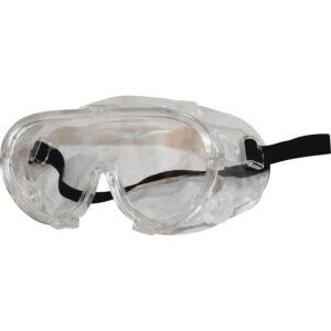 A pair of goggles with black straps on top.