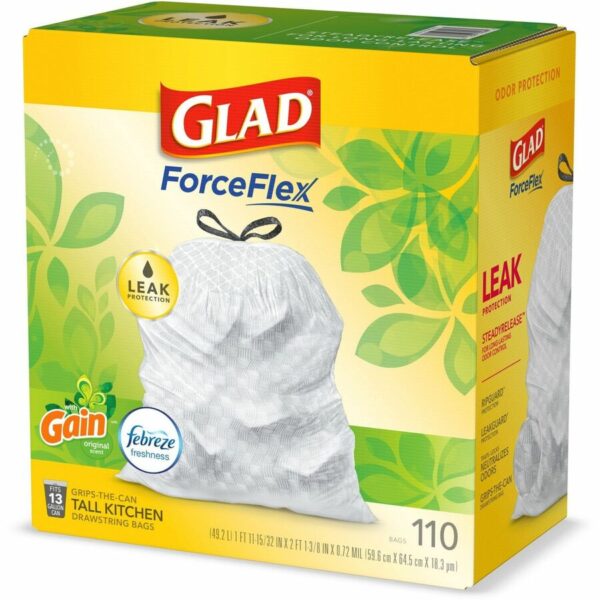 Glad ForceFlex Tall Kitchen Drawstring Trash Bags - Image 3