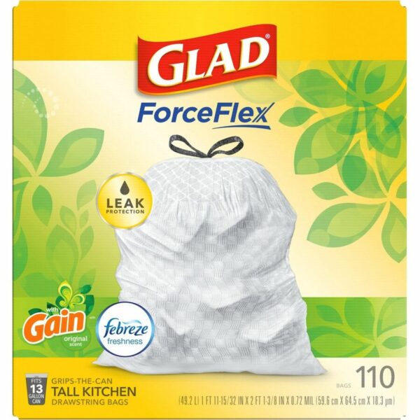 Glad ForceFlex Tall Kitchen Drawstring Trash Bags - Image 6